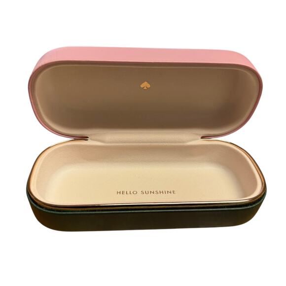 Kate Spade New York Hard Clamshell Eyeglass Sunglass Case Pink Green - Picture 4 of 4